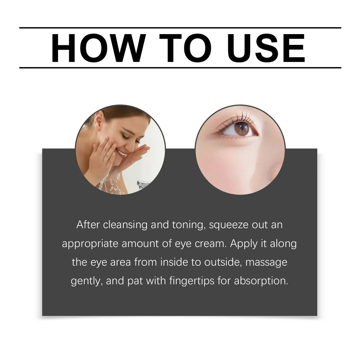 EyeCream 1+1 GRATIS: Hydrerende Opstrammende Anti-Mørke Rande Øjen Creme Serum