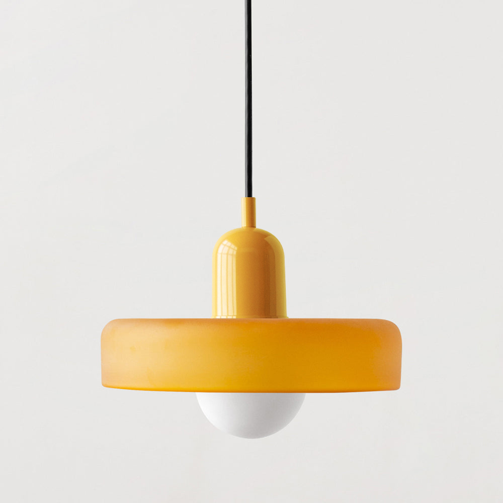Bauhaus-pendel i farvet glas – design