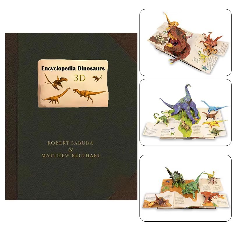 Kletshuts™ DinosaurBook - Interaktiv 3D Pop-Up Dinosaur Encyklopædi Bog