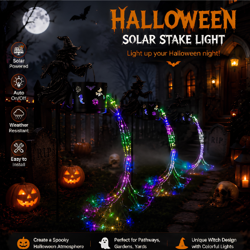 Ledsen™ HalloweenWitch - Halloween Heks Kedel Have Dekoration