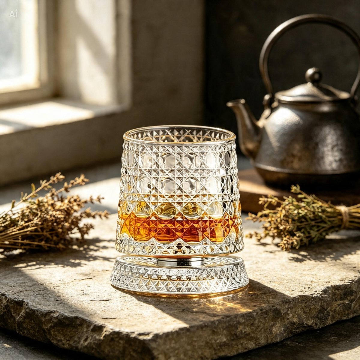 Globetrek° RotatingGlass - Elegant Krystal Roterende Whiskey Glas
