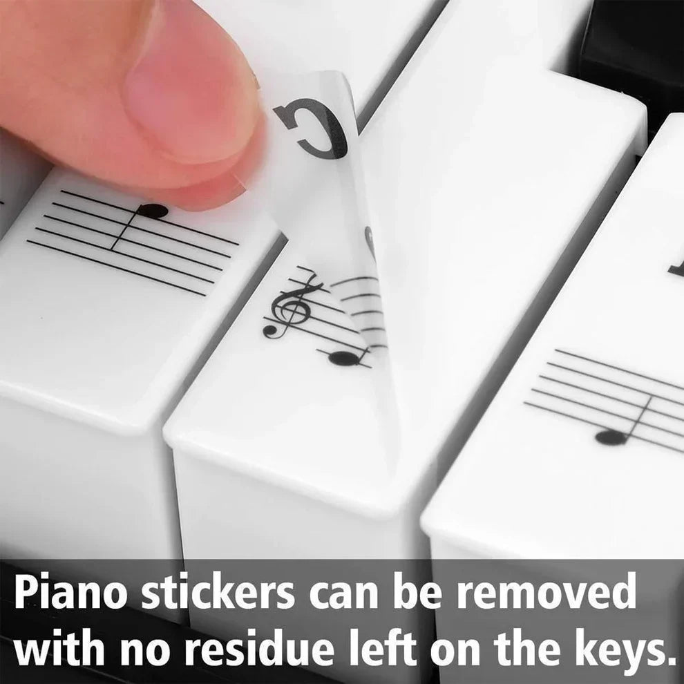PianoStickers - Aftagelig Selvklæbende Klaver Nøgle Klistermærker