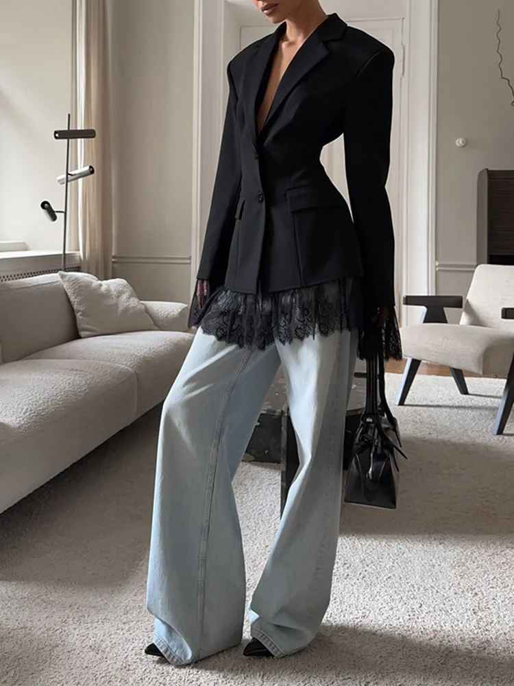 Icone™ LuxuryBlazer: Kvinders Blonder Dobbelt-Revers Luksus Blazer