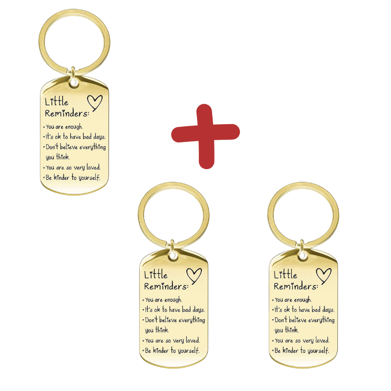 ReminderKeychain 1+2 GRATIS: Minimalistisk Graveret Inspirerende Reminder Nøglekæde