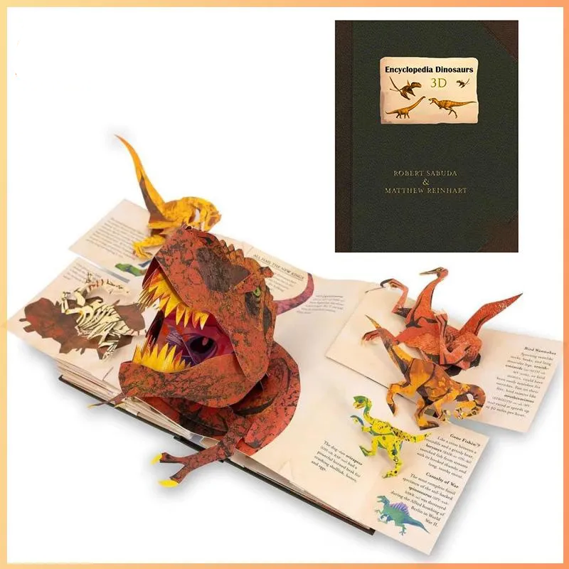 Kletshuts™ DinosaurBook - Interaktiv 3D Pop-Up Dinosaur Encyklopædi Bog