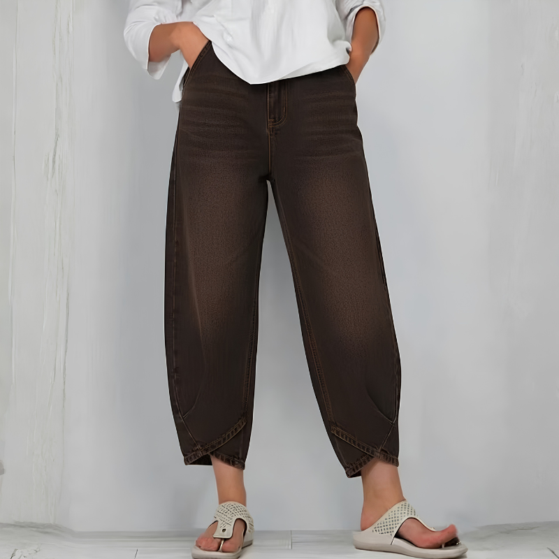 Icone™ UniqueJeans: Unik Asymmetrisk Type Bredbenet Jeans