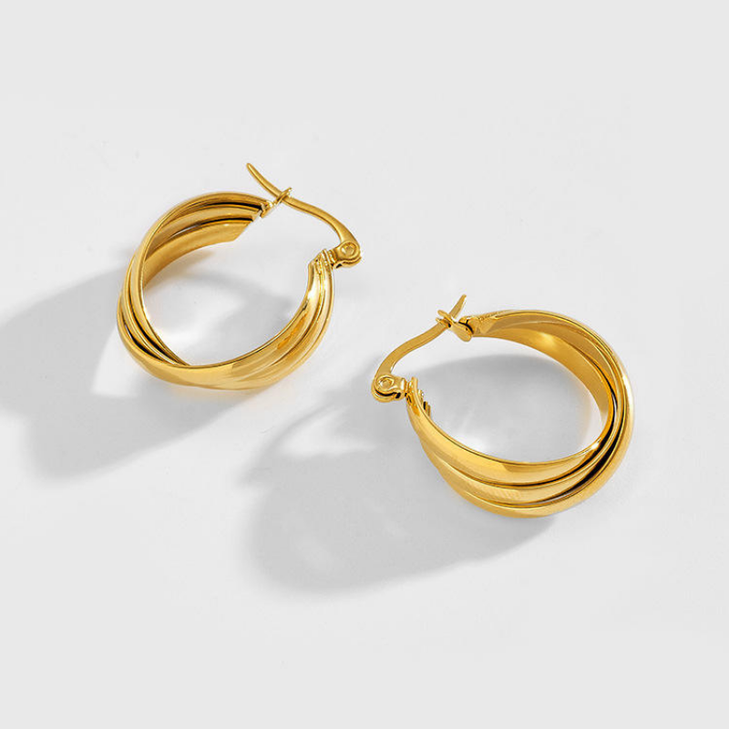 Jewelance™ LuxeHoops 1+1 GRATIS: Luksuriøse Minimalistiske Elegante Mode Hoops Øreringe