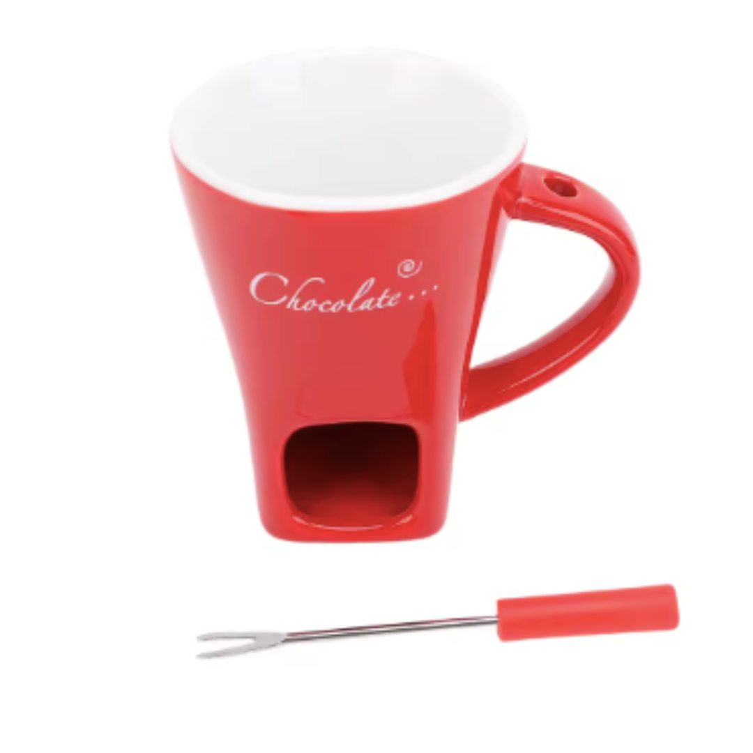 Globetrek° FondueMug – Keramik Elegant Chokolade Fondue Krus Med Omrører