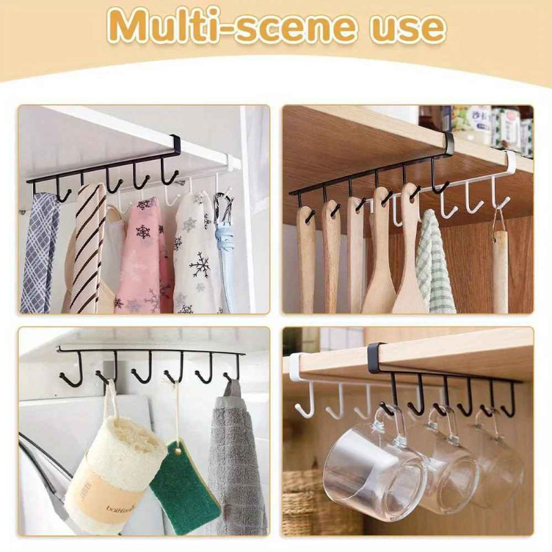 GlideHold® ShelfHooks 1+1 GRATIS: Hylde Ophængende Stativkroge Til Køkken Og Klædeskab
