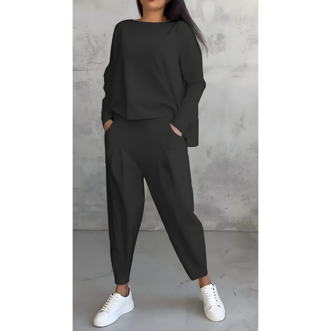 Icone™ CasualOutfit: Kvinders Langærmede Top Og Bukser To-Delt Tilfældig Outfit