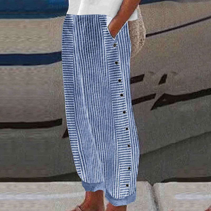 Icone™ StripePants: Komfortable Bukser Med Sidelommer I Mode