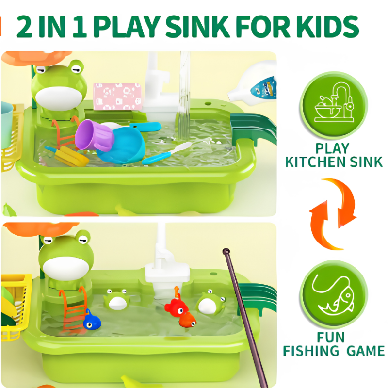 Kletshuts™ SinkToy - Børns Køkkenvask Legetøj Vandleg Sæt