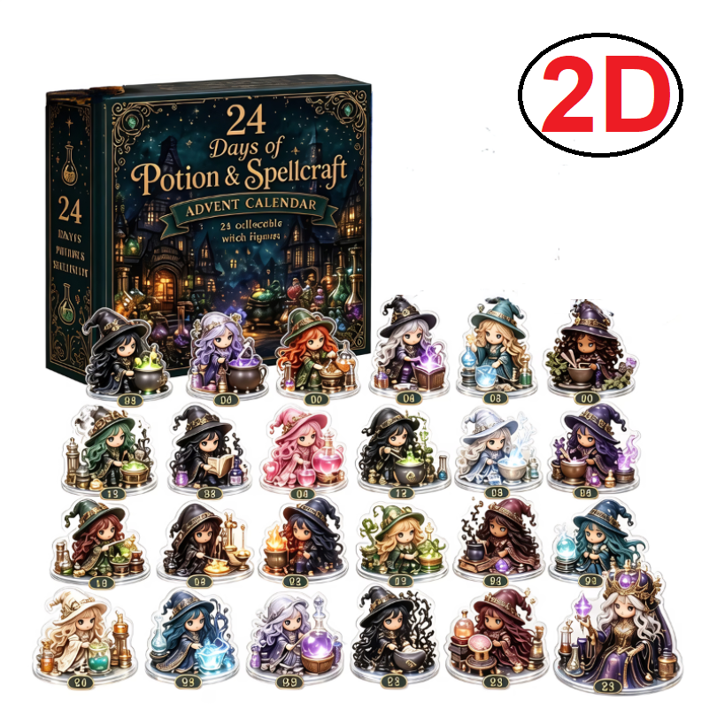 Kletshuts™ WitchAdvent:  24-Dages 2D Troldkvinde Potion Og Besværgelse Advent Kalender