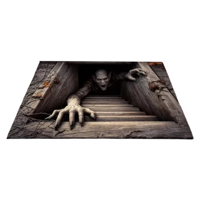 HalloweenRugs - Optisk Illusion Uhyggeligt Halloween Dørmåtte Tæpper