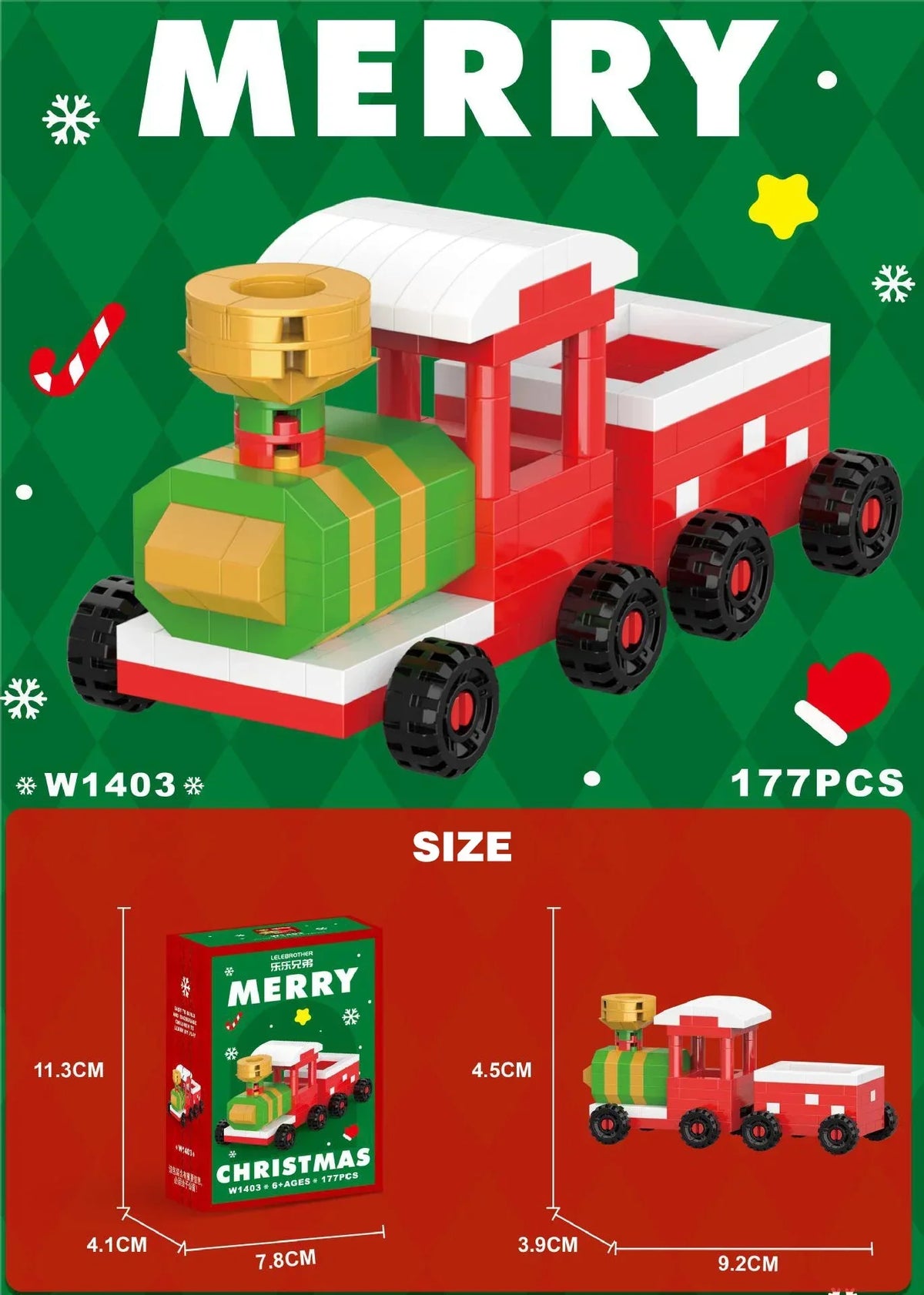 Kletshuts™ HolidayBlocks 1+1 GRATIS: Børn Kreative Mikro Bygge Blokke Jul Helligdag Udgave