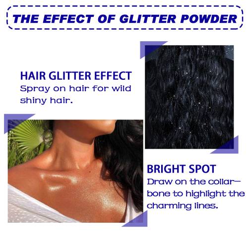 Glitter highlighter-spray til hår og krop