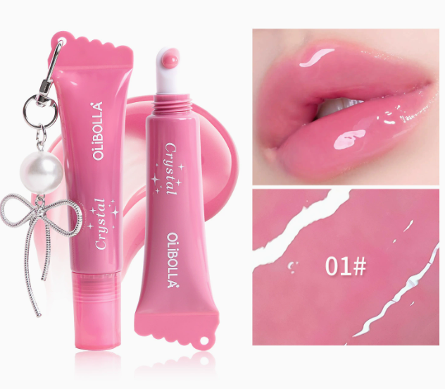 Peptid-lipglaze, farvet og klistrer ikke