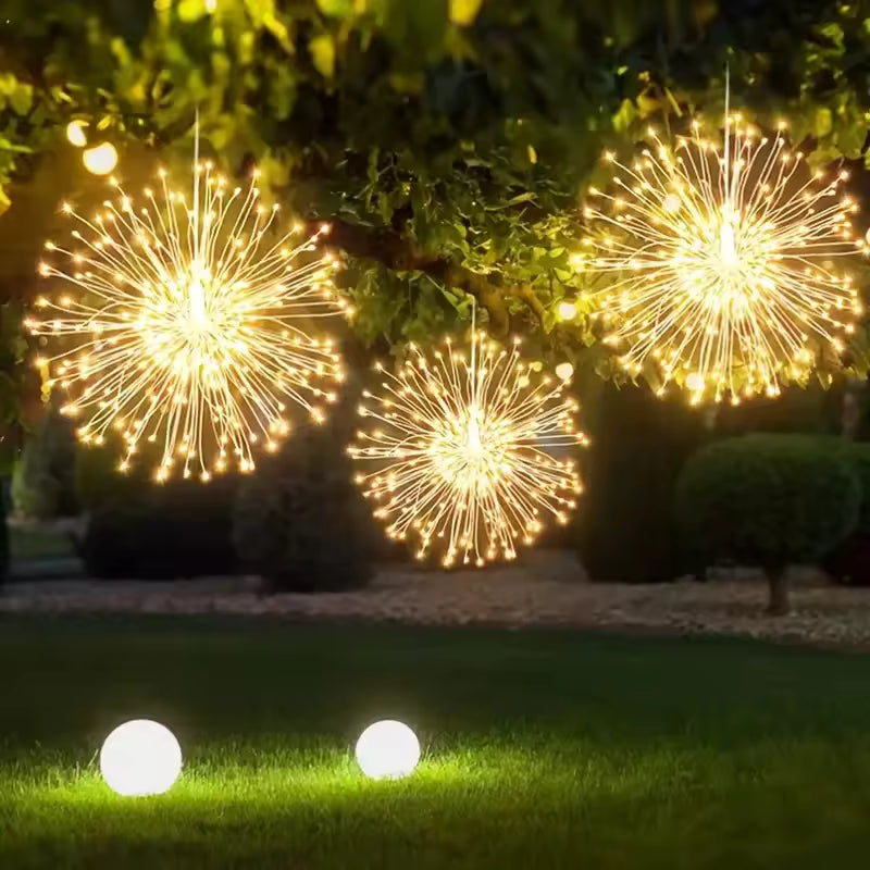 Ledsen™ FireworkLamp: Fleksibel Solcelledrevet Lampe I Fyrværkeristil