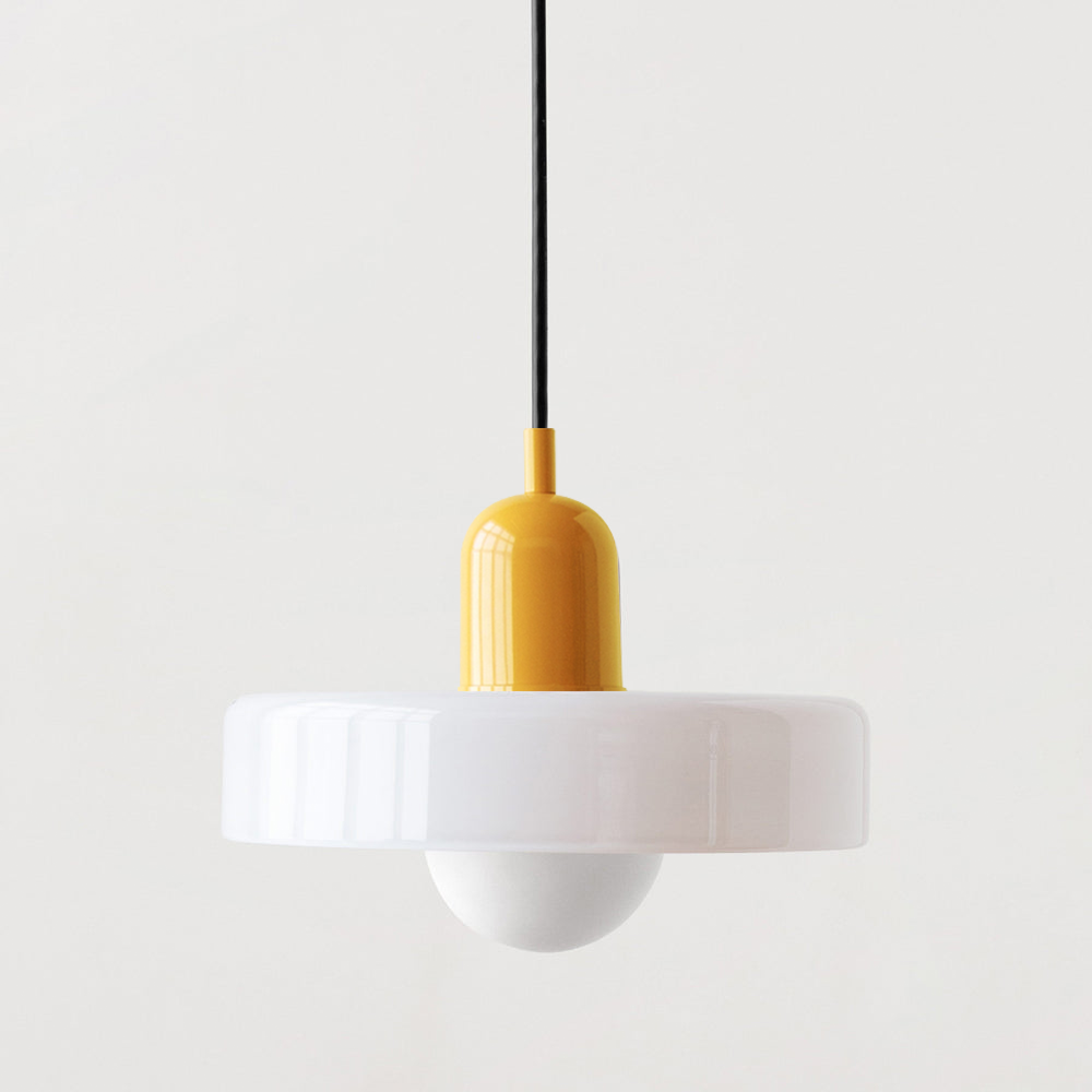 Bauhaus-pendel i farvet glas – design