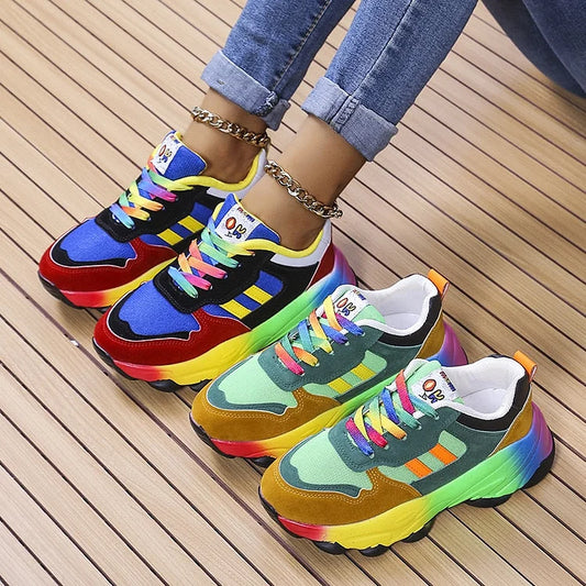 Mille regnbue-sneakers med polstret sål