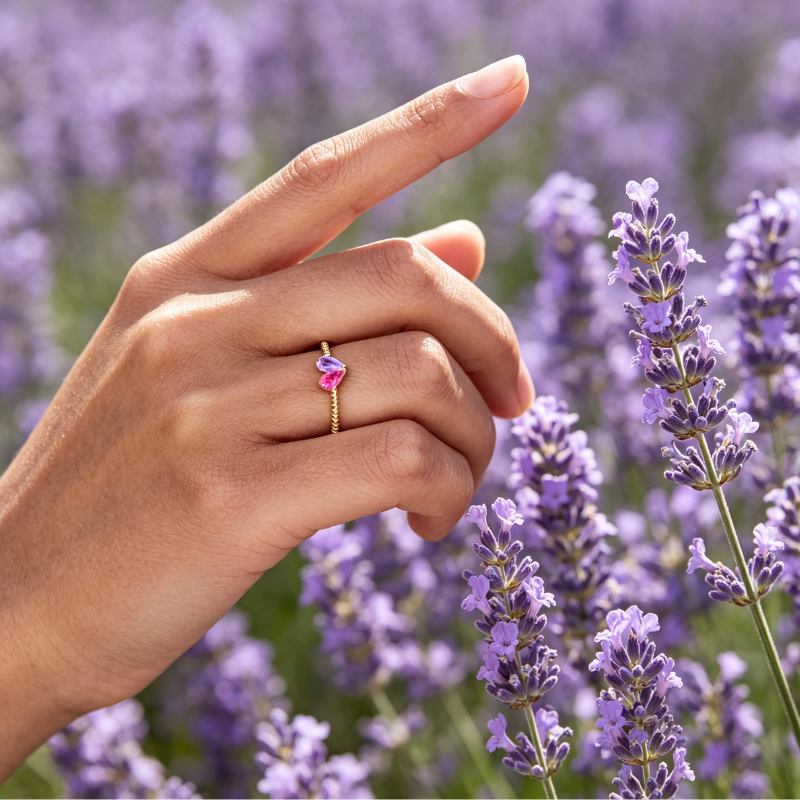 Jewelance™ HeartBirthstone - Tilpasset Mini Hjerte Fødselssten Justerbar Mode Ring