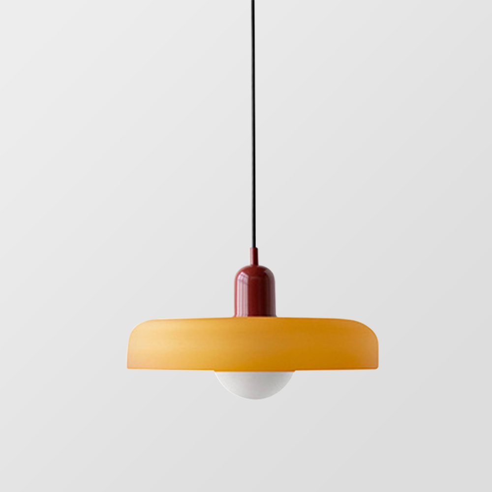 Bauhaus-pendel i farvet glas – design