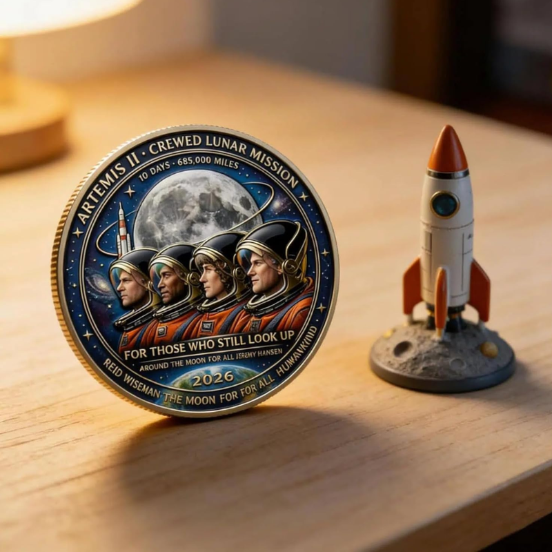 TributeCoin 1+2 GRATIS - Artemis II Månemission Hyldest Mønt