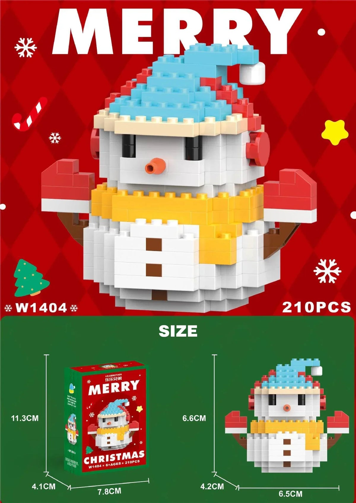 Kletshuts™ HolidayBlocks 1+1 GRATIS: Børn Kreative Mikro Bygge Blokke Jul Helligdag Udgave