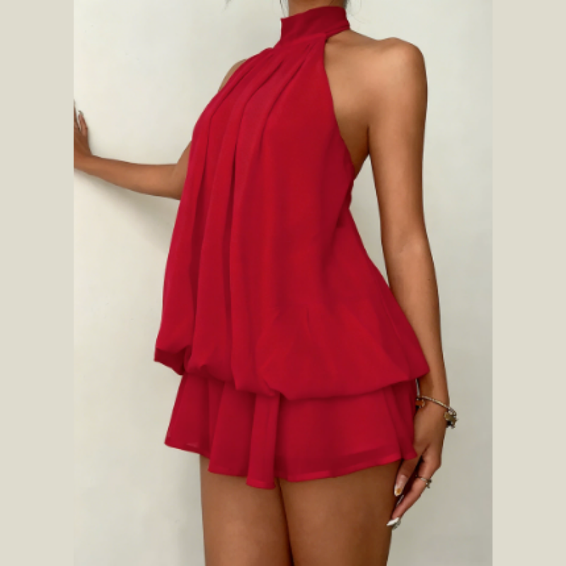 Icone™ GlamDress: Elegant Grime Hals I lag Design Mini Glam Kjole