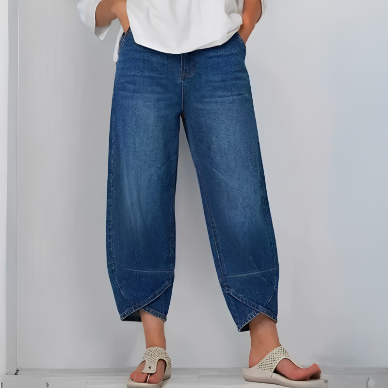 Icone™ UniqueJeans: Unik Asymmetrisk Type Bredbenet Jeans