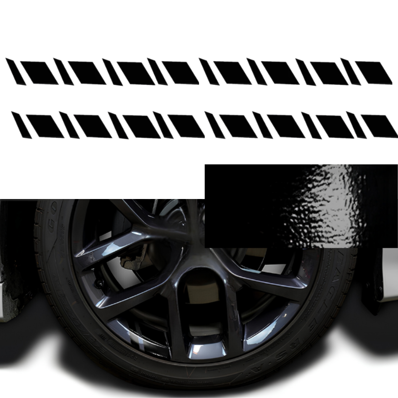 ReflectiveStrips 2+2 Sæt GRATIS: Reflekterende Striber Til Bilfælge Klistermærkesæt