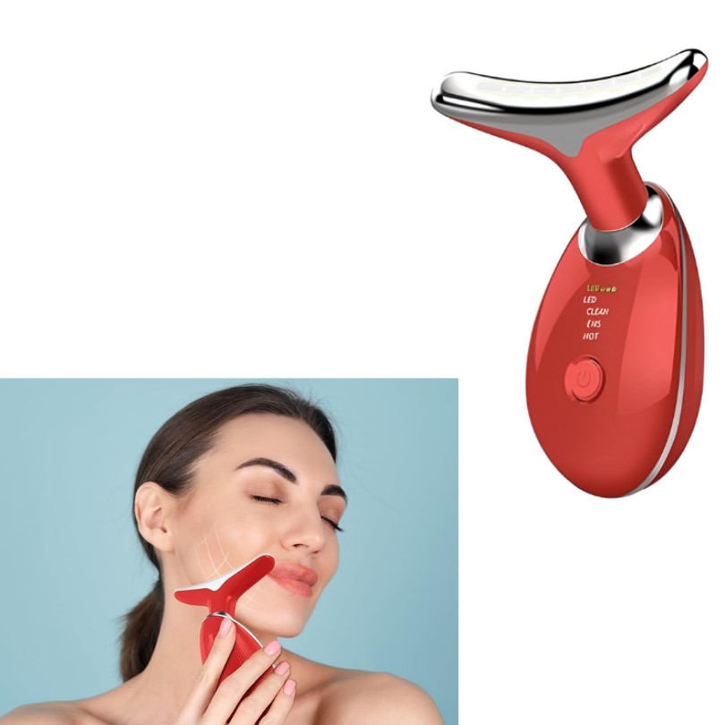 SkinMassager - Ansigt Og Nakke Hudløftningsmassageapparat Og Fastgørende Skønhedsværktøj