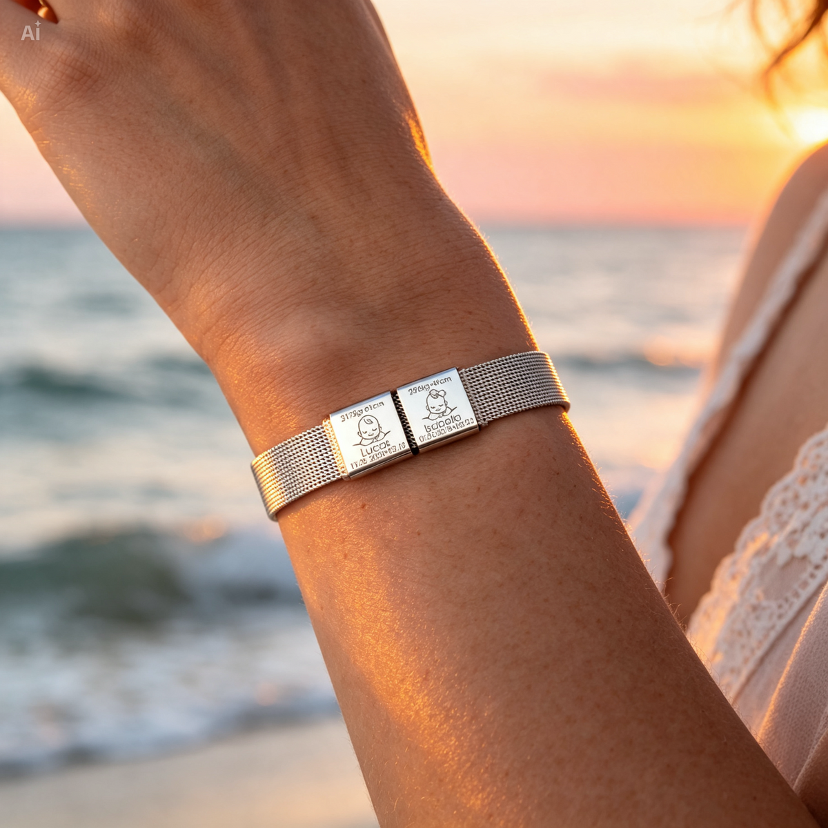 Jewelance™ BirthBracelet - To Fødselsdage Personlig Modearmbånd Charm