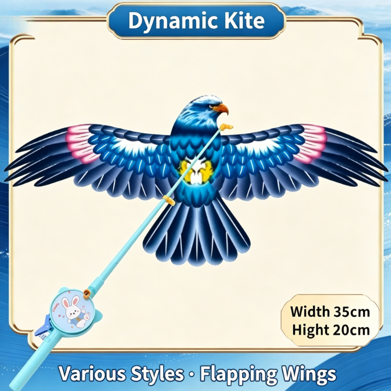 Kletshuts™ FlappingKite 1+1 GRATIS - Flappende Vinge Dyre Drage Med Fiskestangsholder