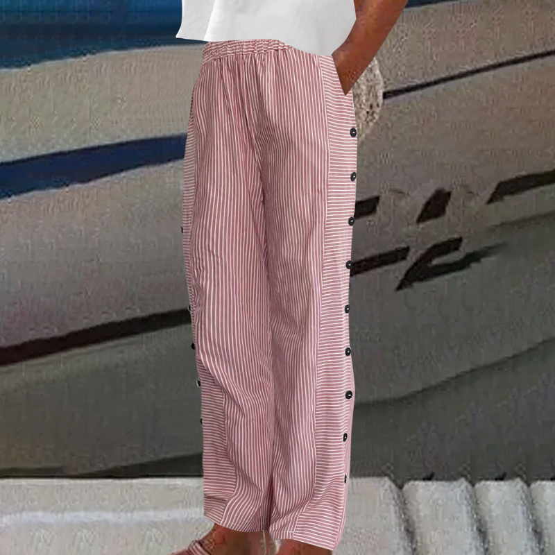 Icone™ StripePants: Komfortable Bukser Med Sidelommer I Mode