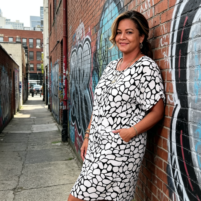 Icone™ ComfortDress - Afslappet Trykt Behagelig Mini Kjole