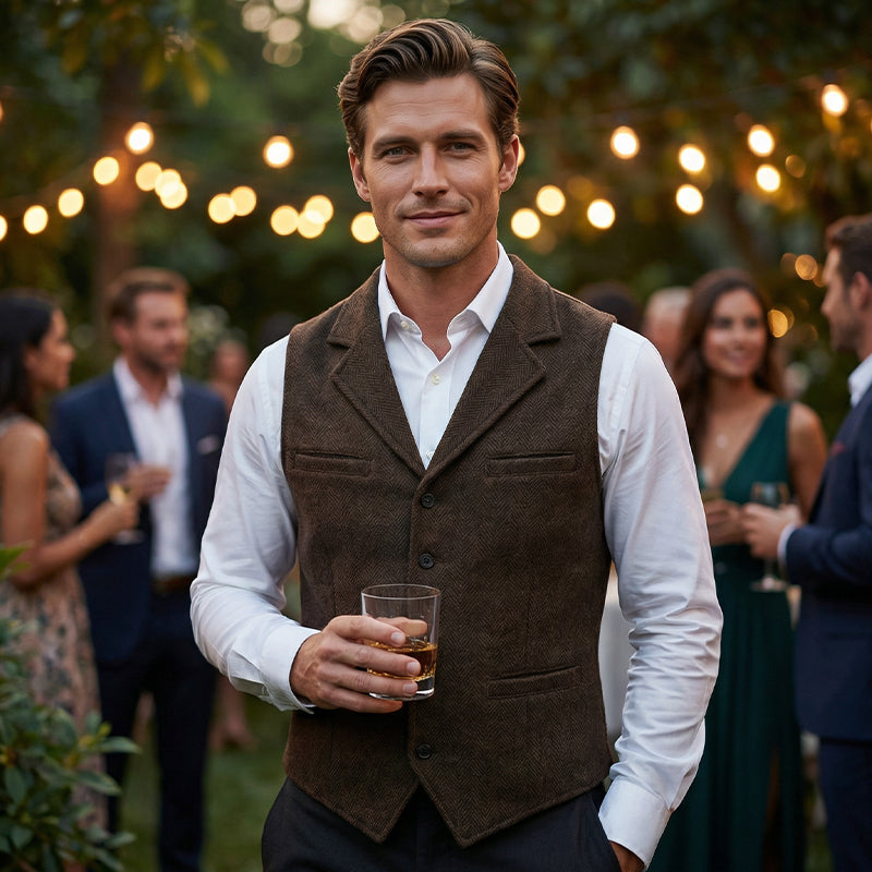Icone™ MensVest - Klassisk Og Elegant Slim Fit Formelt Vest Til Mænd
