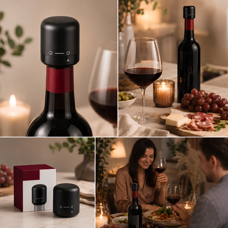 Globetrek° BottleSeal 2+2 GRATIS: Genanvendelig Vin- Og Champagneflaskestopper Og Tætningsmiddel