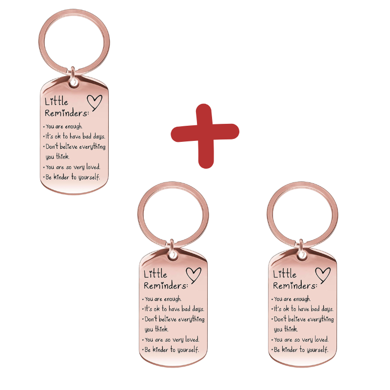 ReminderKeychain 1+2 GRATIS: Minimalistisk Graveret Inspirerende Reminder Nøglekæde