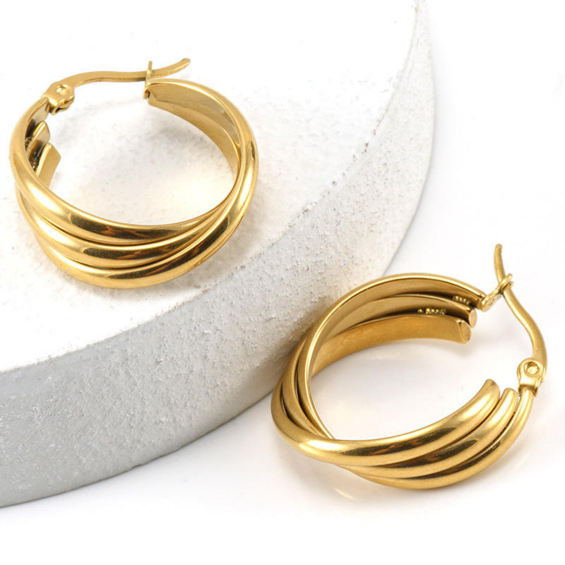 Jewelance™ LuxeHoops 1+1 GRATIS: Luksuriøse Minimalistiske Elegante Mode Hoops Øreringe