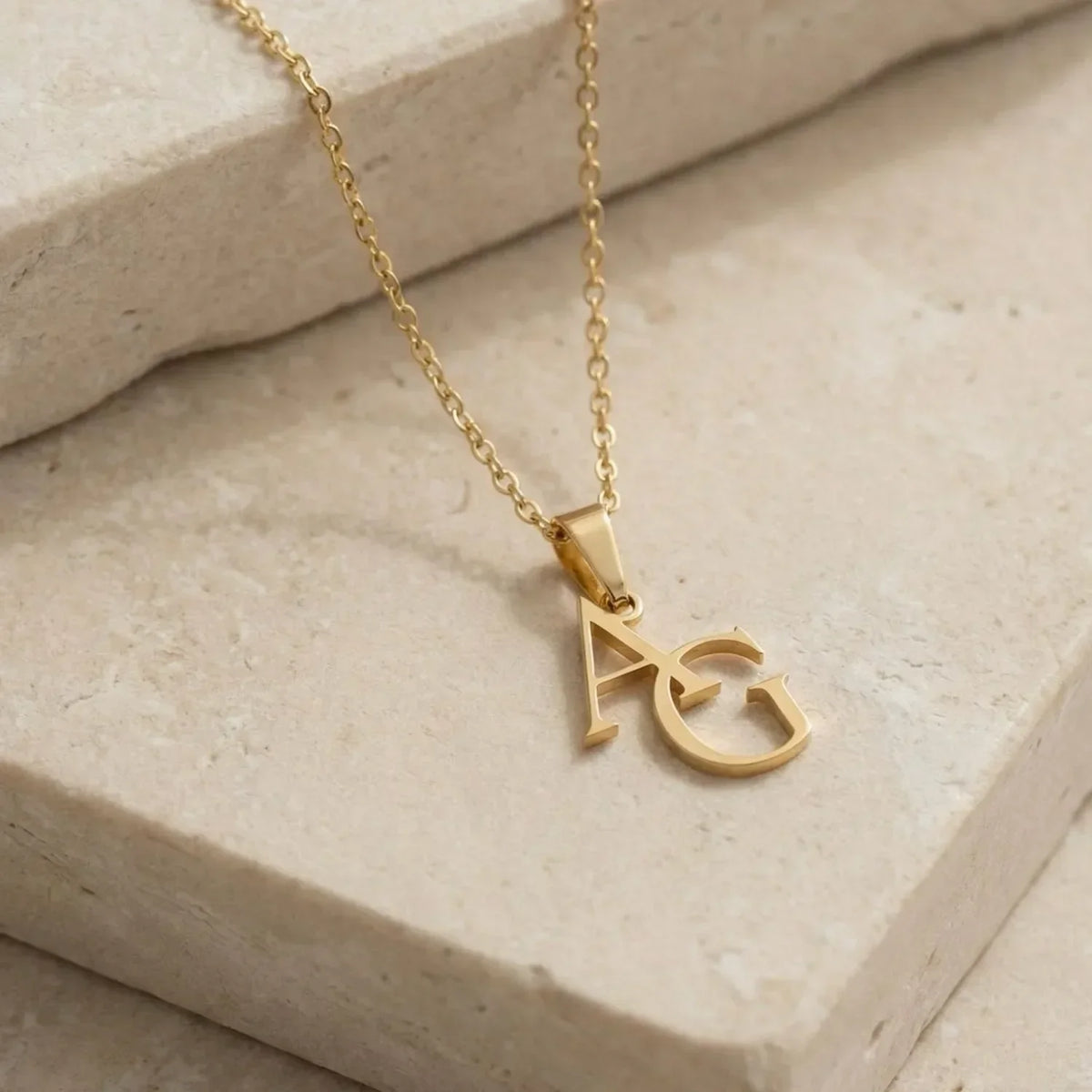 Jewelance™ InitialPendant: Personlig Initial Stablet Vedhæng Mode Halskæde