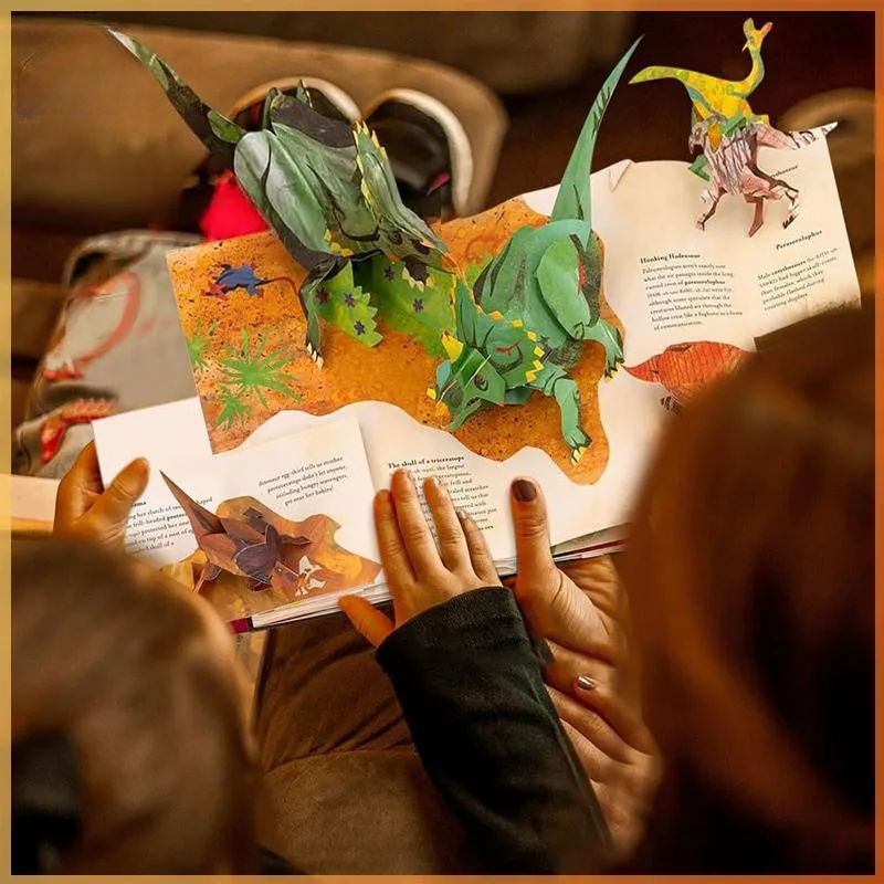 Kletshuts™ DinosaurBook - Interaktiv 3D Pop-Up Dinosaur Encyklopædi Bog