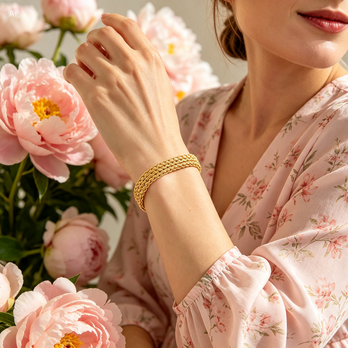 Jewelance™ MeshBangle: Vævet Kobber Mesh Kæde Bangle Armbånd