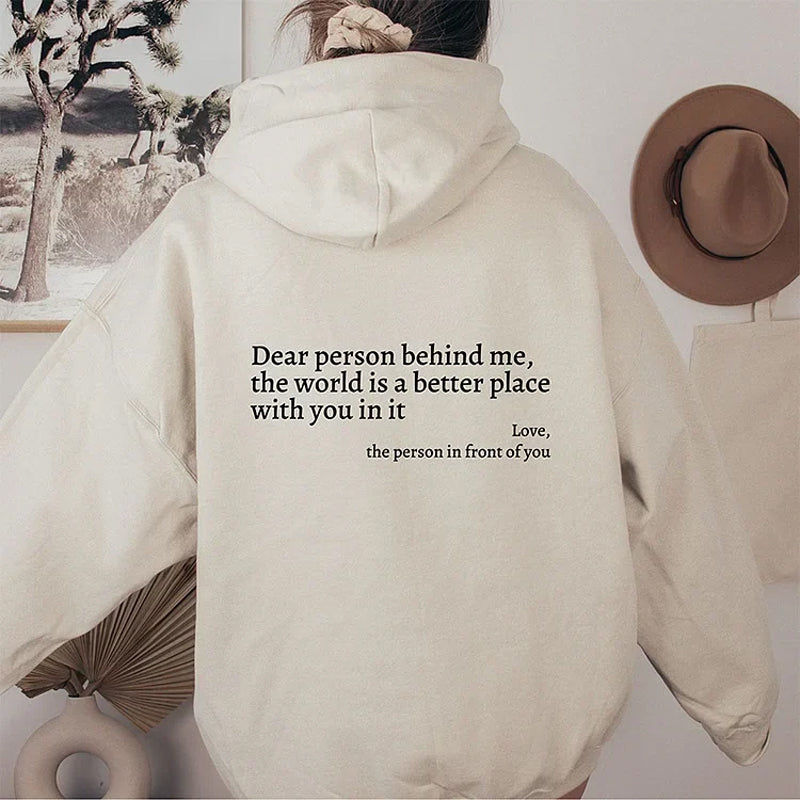 Icone™ DearHoodie: Hættetrøje Med Budskabsprint På For Og Bagside