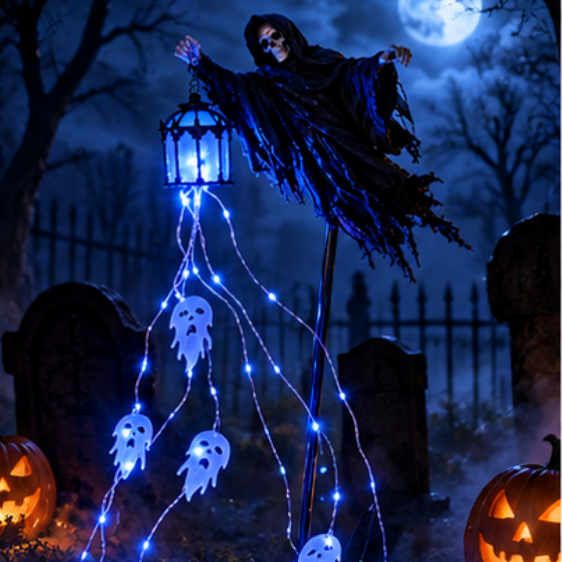 Ledsen™ SoulHarvester: Spooky Soul Harvester Halloween Have Dekoration