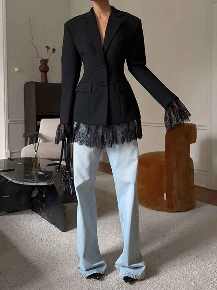 Icone™ LuxuryBlazer: Kvinders Blonder Dobbelt-Revers Luksus Blazer