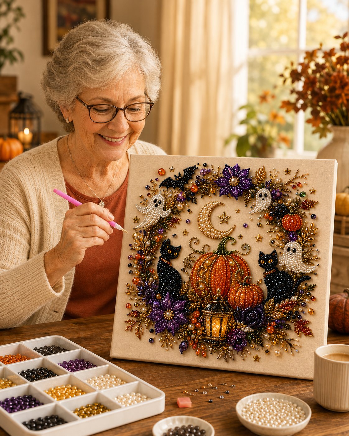 Kletshuts™ HalloweenArt: Halloween Kreativ DIY Glitrende Kunst Sæt