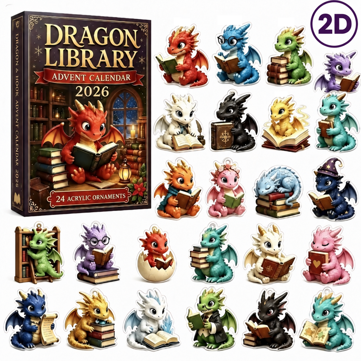 Kletshuts™ DragonAdvent - 24 Dages Juleoverraskelse 2D Drage Adventskalender