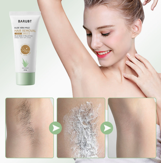 Aloe vera hårfjerningscreme, mild