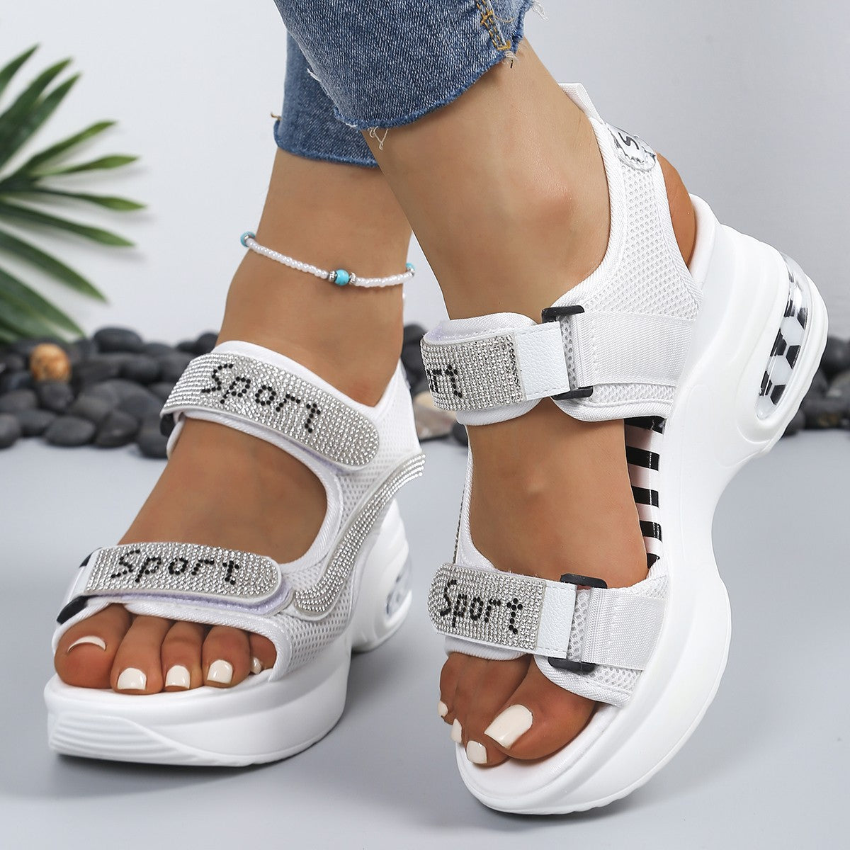 Happy™ PlatformSandals: Hverdagskomfortable Platform Glimmersandaler